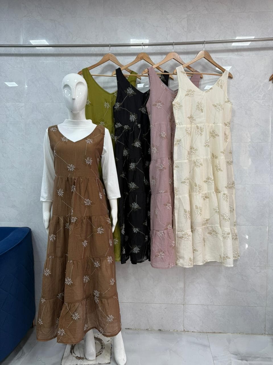 Embroidered Sleeveless Dress