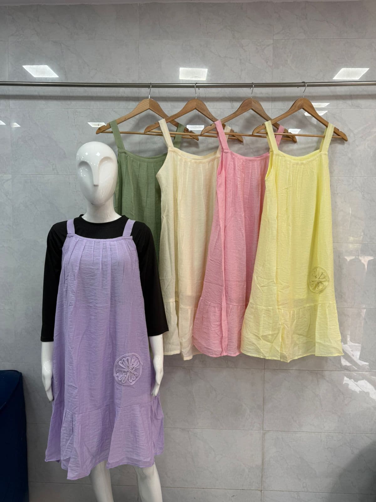 Embroidered Slip Dress Set